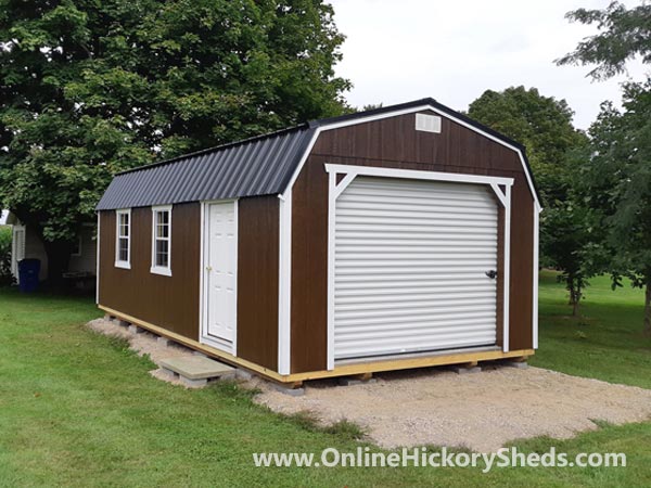 Hickory Sheds Lofted Barn Garage Brown