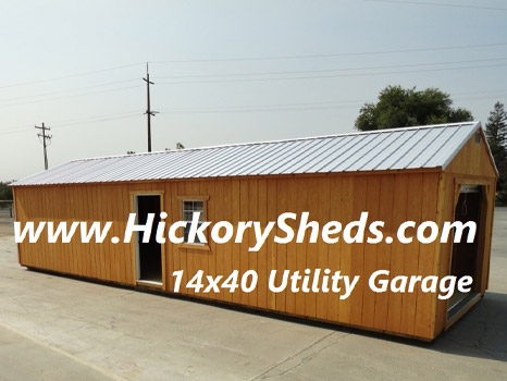 Hickory Sheds Utility Garage 14x40 Single Door