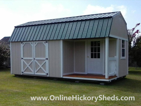 Hickory Sheds Lofted Side Porch Painted Beige