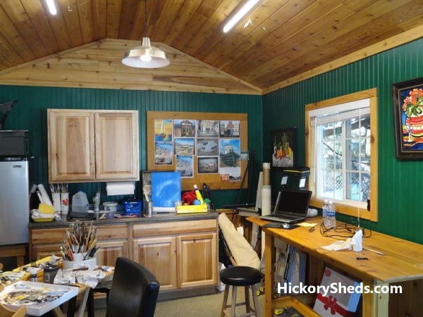 Hickory Sheds Utility Tiny Room Artist Retreat Inside