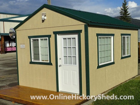 Hickory Sheds Utility Tiny Room Hunter Green Metal Roof